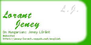 lorant jeney business card
