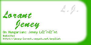 lorant jeney business card